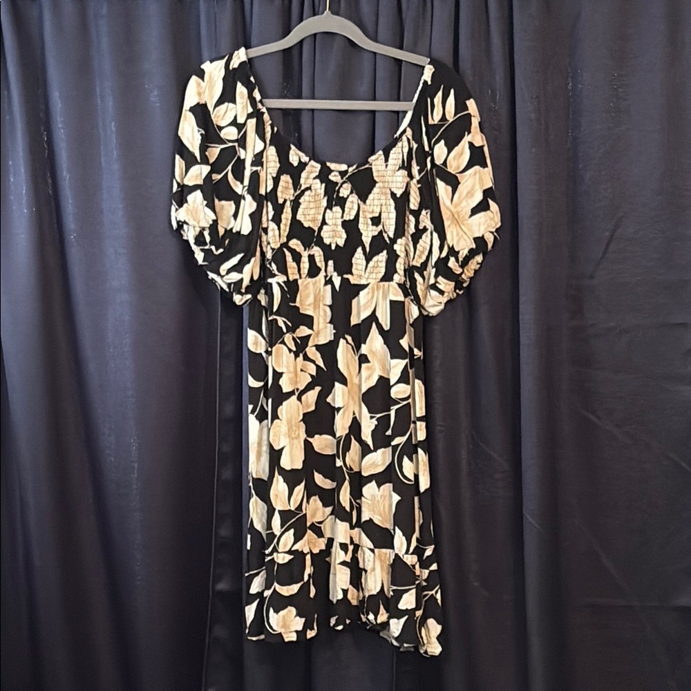 Maurices Black and Cream Floral Dress